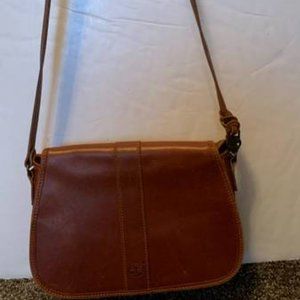 Vintage Timberland Sun Olbia Brown Leather Shoulder Bag Crossbody Purse 00595-56